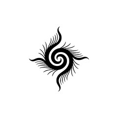 Abstract Spiral Design Element in Black on Cream, Decorative Vector Graphic