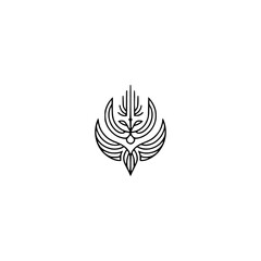 Abstract Bird Icon Logo in Minimalist Line Art Style