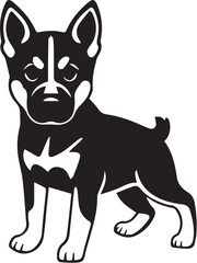 German Shepherd puppy. Hand drawn vector illustration