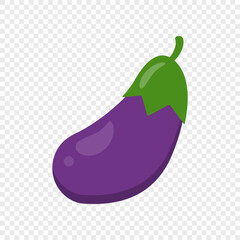 Colorful eggplant vector illustration isolated on transparent background