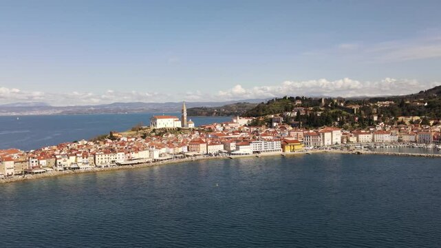 Beautiful aerial view of Piran, Slovenia