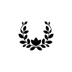 Minimalist Laurel Wreath Icon: Elegance & Simplicity, Emblem Design