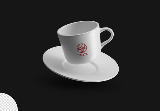 Flying Coffee Cup Ceramic Mug Mockup