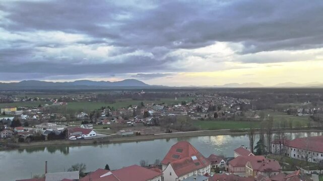 Ptuj is The oldest town of Slovenia: amazing aerial views 