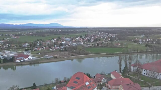 Ptuj is The oldest town of Slovenia: amazing aerial views 