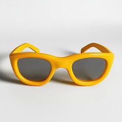 Fototapeta premium Bright yellow plastic sunglasses