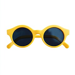 Bright yellow children's round sunglasses