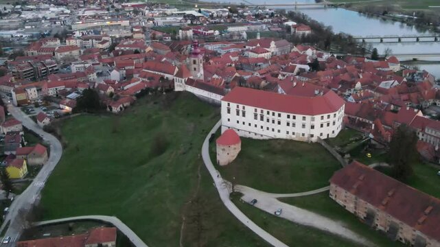 Ptuj is The oldest town of Slovenia: amazing aerial views 