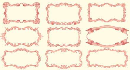 Elegant Collection of Pink Ornate Frames
