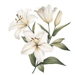 Lily isolated on white background