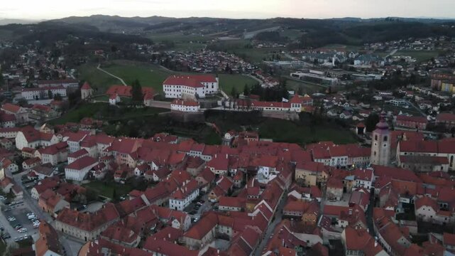 Ptuj is The oldest town of Slovenia: amazing aerial views 