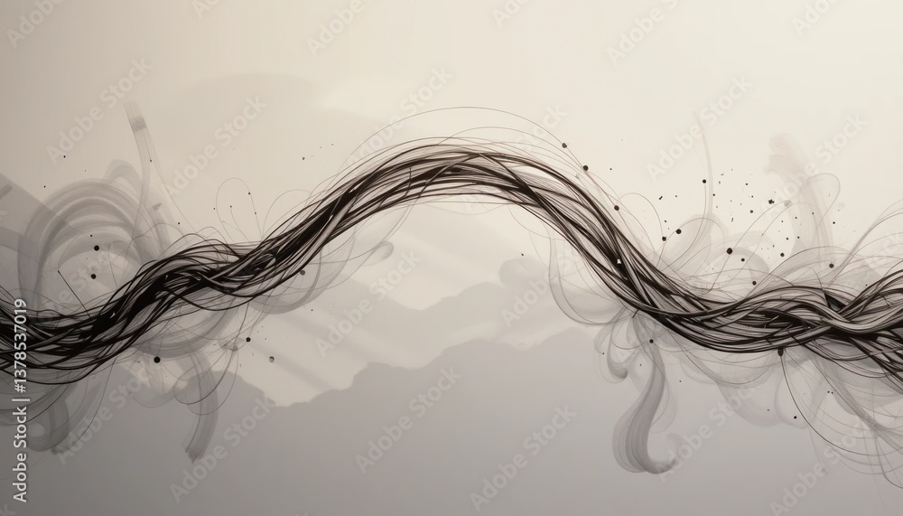 Poster dynamic flow of abstract lines illustrating movement and elegance in minimalist art digital artwork 