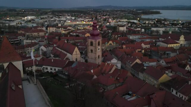 Ptuj is The oldest town of Slovenia: amazing aerial views 