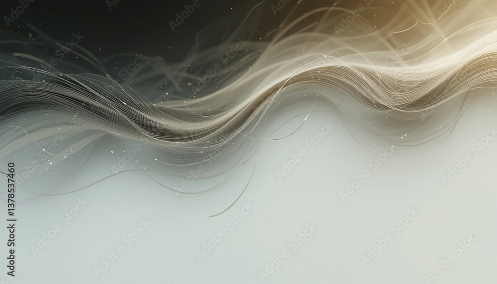 Poster dynamic flowing waves of light and color abstract art digital creation modern aesthetic close-up vie