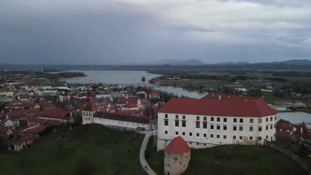 Ptuj is The oldest town of Slovenia: amazing aerial views 