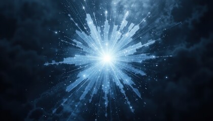 Explosive cosmic energy burst outer space digital art galactic environment close-up view interstellar concept for visual impact