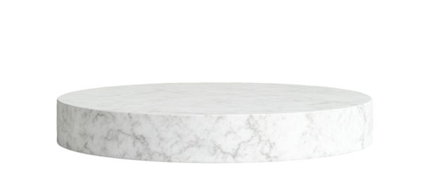 Round marble pedestal display stand for elegant product presentation, cut out