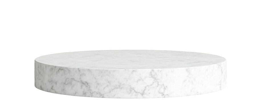 Round marble pedestal display stand for elegant product presentation, cut out