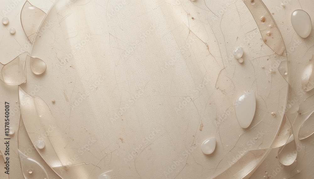 Aufkleber water droplets on smooth surface abstract background digital art minimalistic design close-up perspe