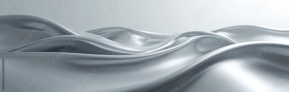 Poster abstract shiny silver wave texture with smooth fluid lines. modern sleek design, futuristic visual e