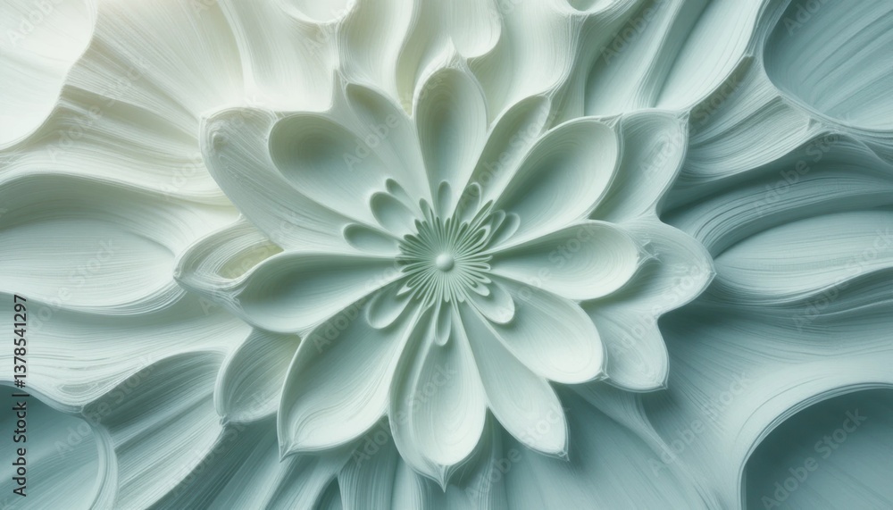 Poster delicate floral patterns nature setting digital art abstract design close-up view serenity and beaut