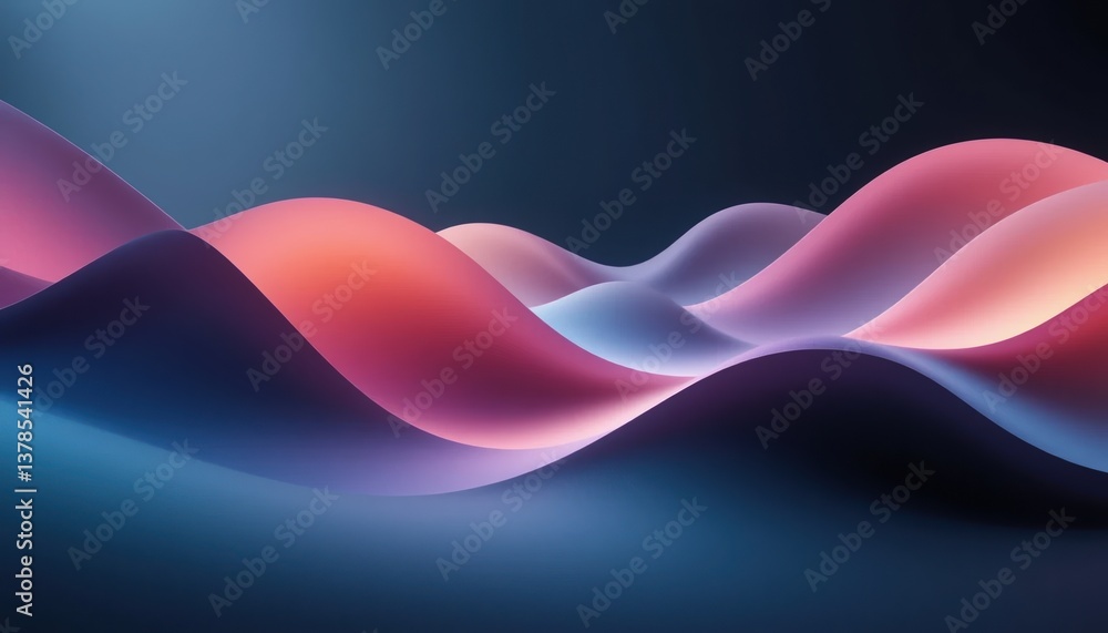 Poster dynamic colorful waves flowing in abstract style digital art creation modern environment vibrant vie
