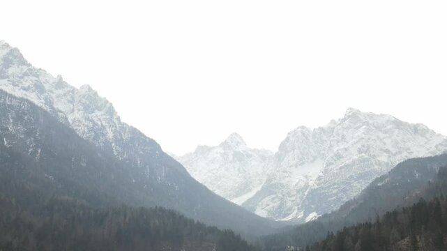Aerial view of Slovenian Alpes