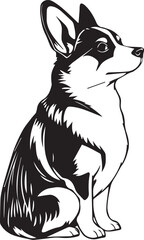 Corgi puppy. Hand drawn vector illustration