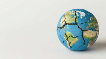 Cracked earth illustrating water scarcity crisis global awareness conceptual art studio environment close-up view