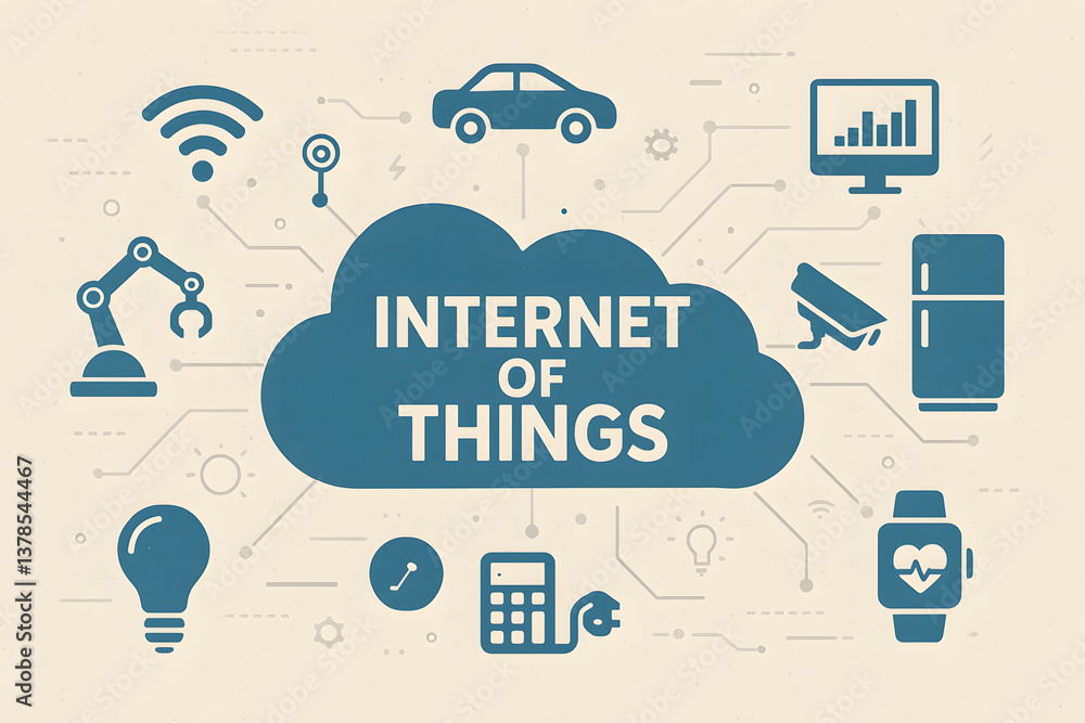 Poster digital connectivity: a modern illustration showcasing the 