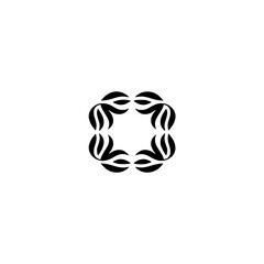 Abstract Geometric Floral Design on Light Grey Background