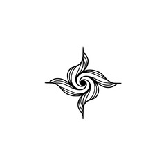 Obraz premium Elegant Black & White Floral Mandala Design on Cream Background