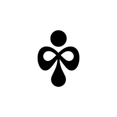 Abstract Black Symbol on White Background, Minimalist Design Concept