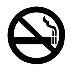 Minimalist black silhouette of no smoking symbol representing smoking restrictions