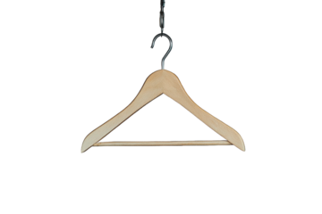 Wooden Coat Hanger with white background