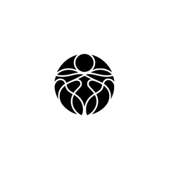 Abstract Geometric Globe Icon: Minimalist, Modern Branding Element