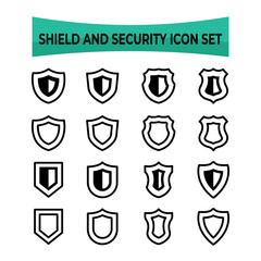  shield icons. Security shield icon set vector. set of shield icon vector illustration on white background