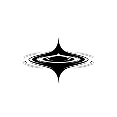 Fototapeta premium Abstract Ripple Effect Logo Icon, Black Ink Graphic on White