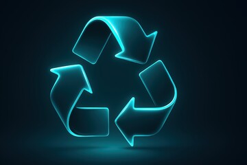 Neon Recycling Symbol:  A Glowing Icon for Sustainability and Environmental Conservation