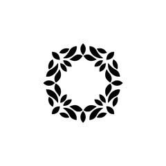 Minimalist Leaf Wreath on Light Background