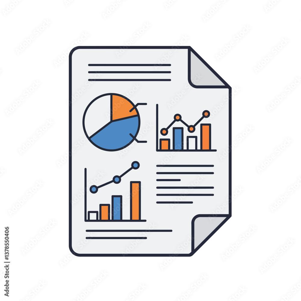 Poster business analytics: a document showcasing data visualizations and insights.