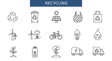 Fototapeta premium Recycling icons: Eco-friendly lifestyle.