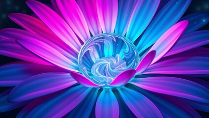 Fototapeta premium Purple Pink flower in a vivid background