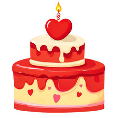 cake with heared birthday cake 