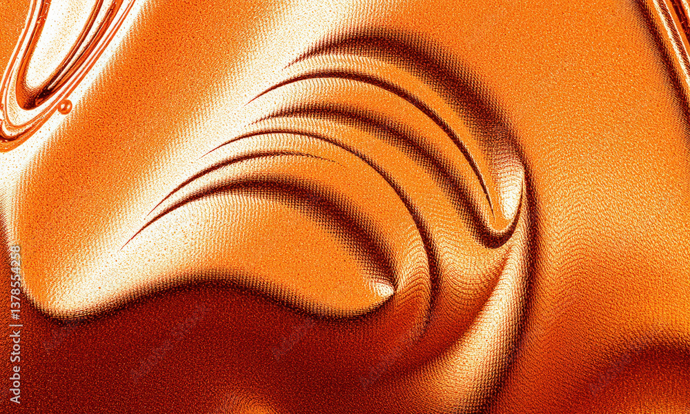 Poster mesmerizing copper liquid background with smooth, flowing textures and intricate patterns that evoke