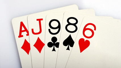 Hight Card. Poker combinations - all types of playing card combinations in poker