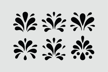 Splash Water Vector Black Set Icon – Fresh Droplet Isolated Vector Illustration.