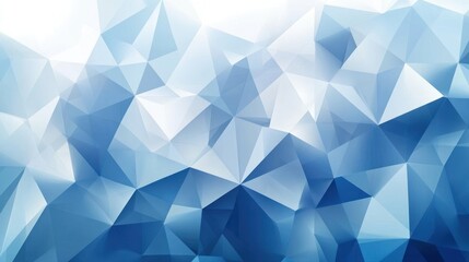 Fototapeta premium Abstract geometric background of light blue and white triangles.