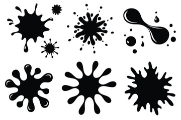 Splash Water Vector Black Set Icon – Fresh Droplet Isolated Vector Illustration.