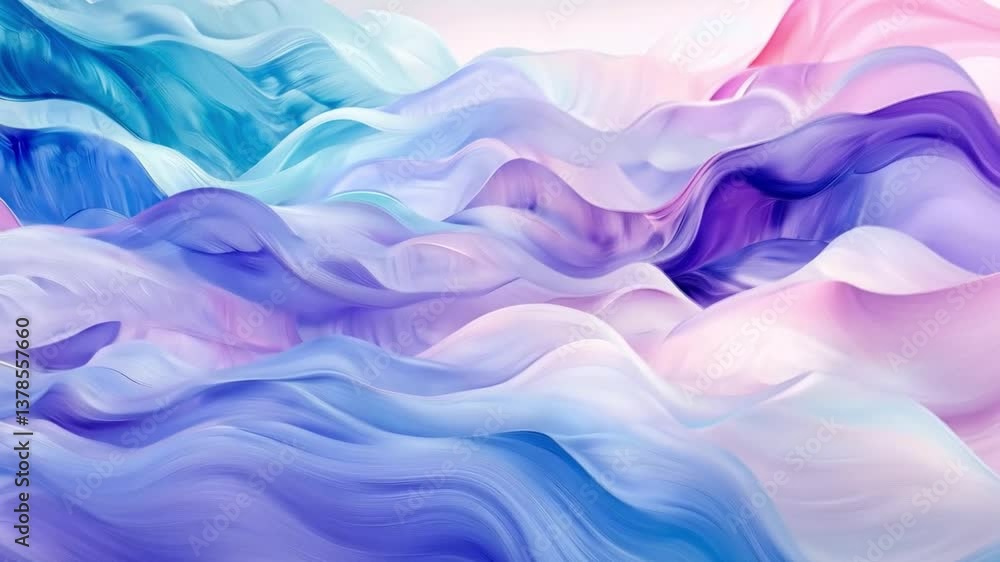 Poster abstract swirls of soft pastel hues with flowing textures and gentle gradients creating a serene and